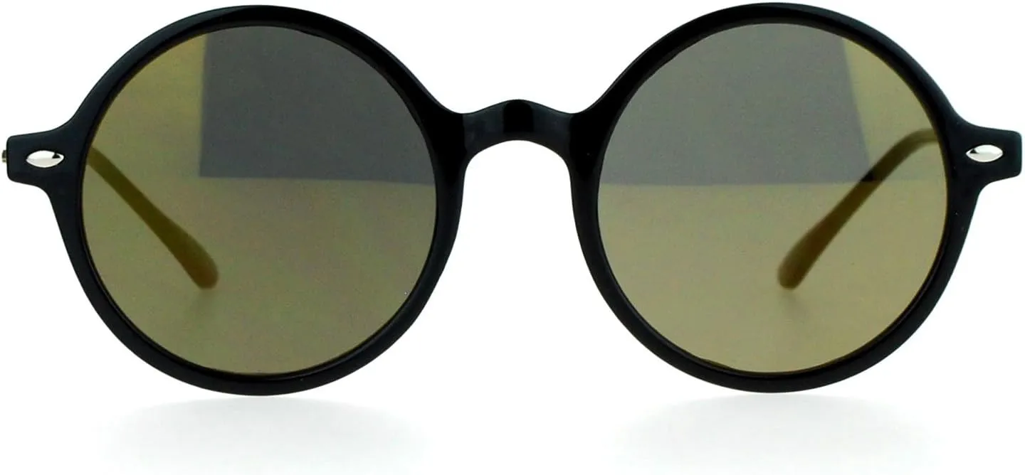 SA106 Flat Lens Round Hippie Plastic Mirror Lens Sunglasses