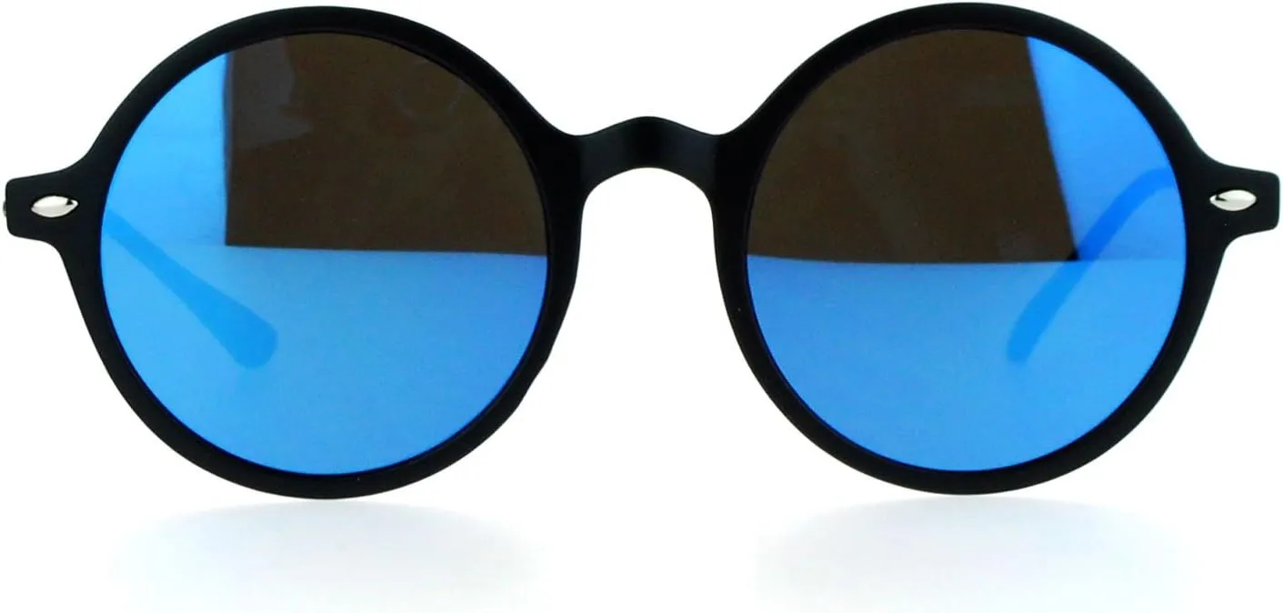 SA106 Flat Lens Round Hippie Plastic Mirror Lens Sunglasses