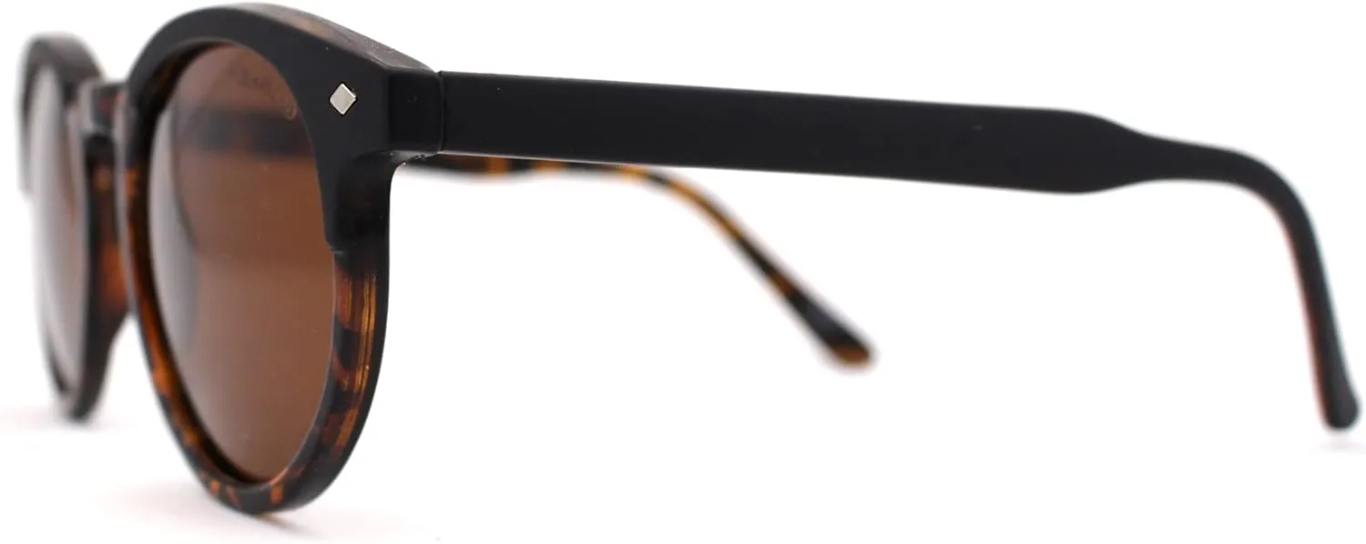SA106 Polarized Classic Gentlemens Keyhole Horn Rim Plastic Sunglasses