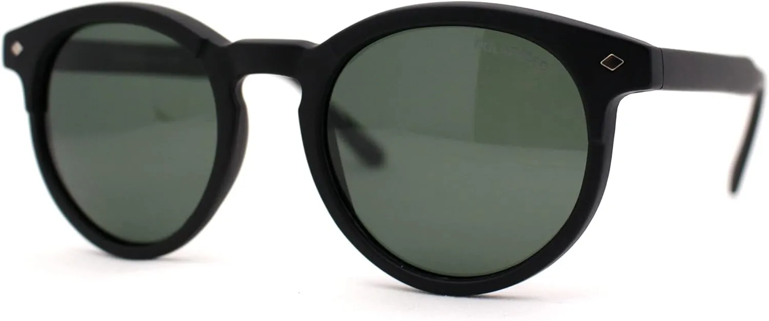 SA106 Polarized Classic Gentlemens Keyhole Horn Rim Plastic Sunglasses