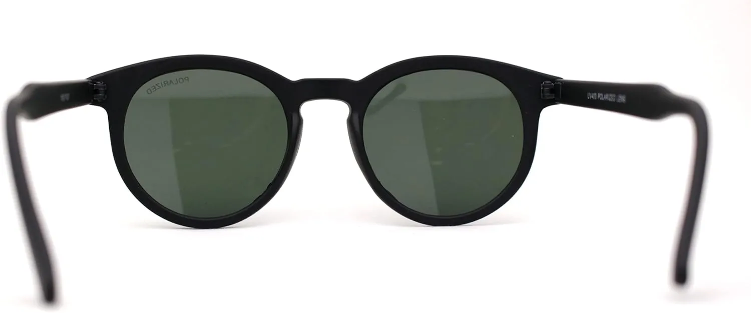 SA106 Polarized Classic Gentlemens Keyhole Horn Rim Plastic Sunglasses