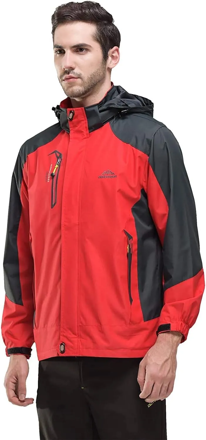 Shanghai Story Men's Windproof Jacket Water-Resistant Lightweight Running Jacket Hooded Raincoat Windbreaker