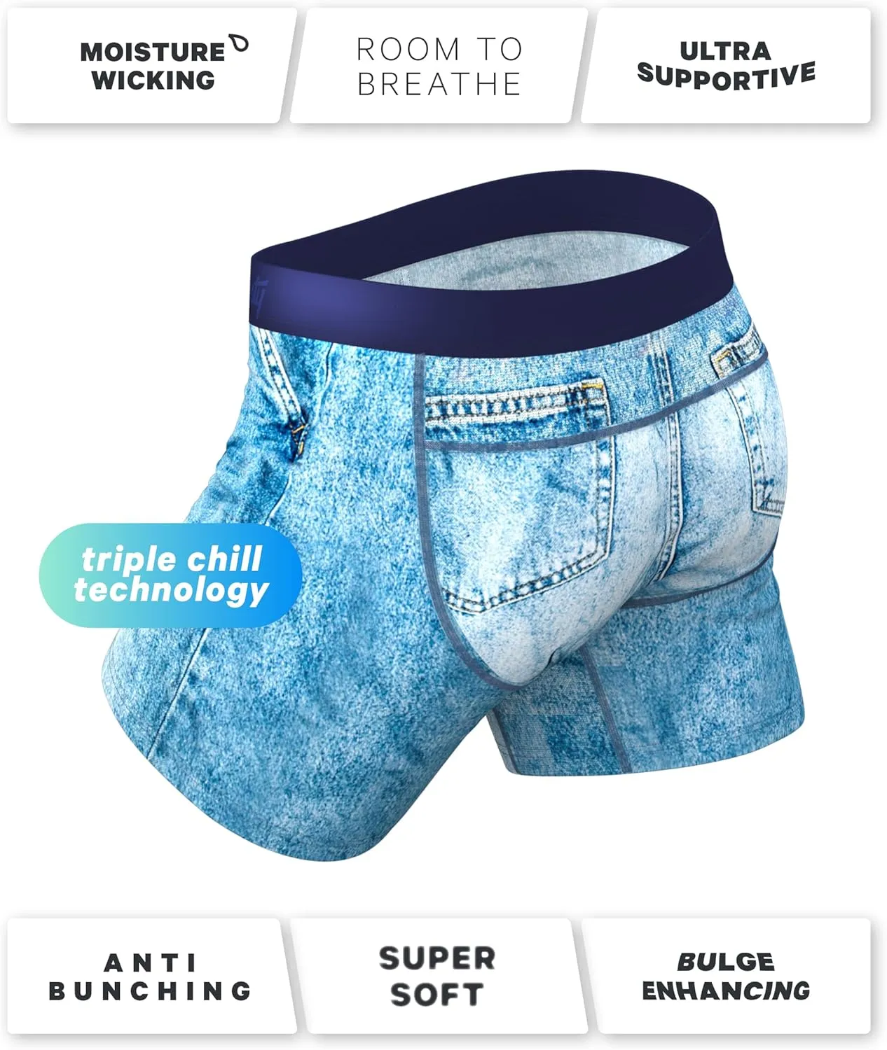 Shinesty paradICE Hammock Support Mens Pouch Underwear | Cooling Boxer Briefs for Men | Moisture Wicking Breathable