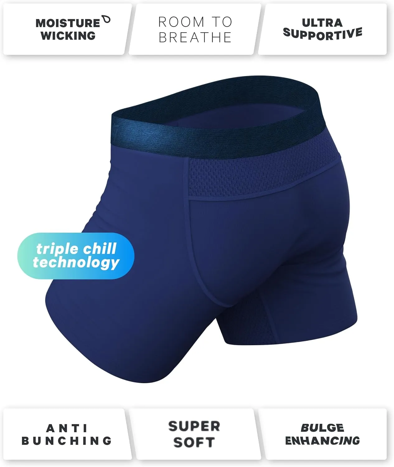 Shinesty paradICE Hammock Support Mens Pouch Underwear | Cooling Boxer Briefs for Men | Moisture Wicking Breathable