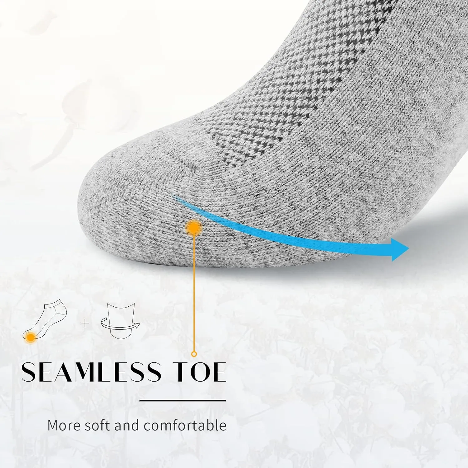 SIXDAYSOX 8/6 Pack Mens Ankle Socks Low Cut Comfort Casual Socks Size 10-13/13-15