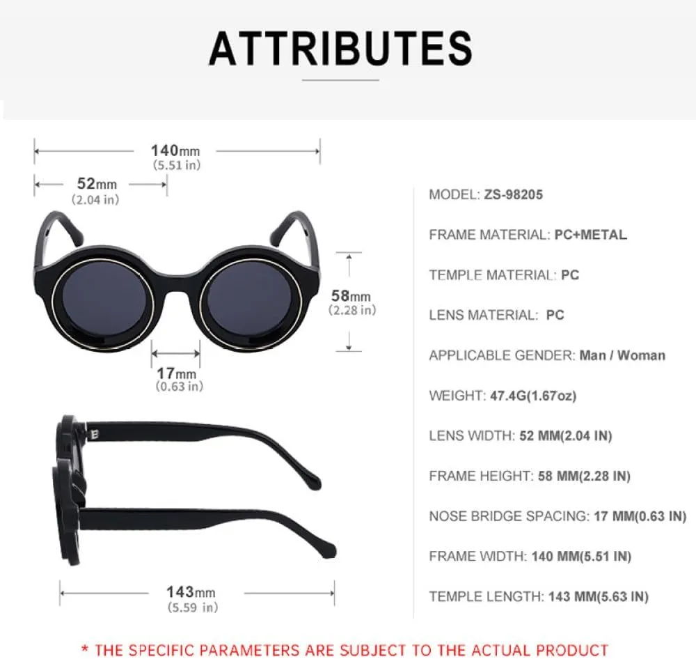 Small Frame Round Steampunk Sunglasses Men Luxury Punk Glasses For Male Shades Vintage Eyewear UV400