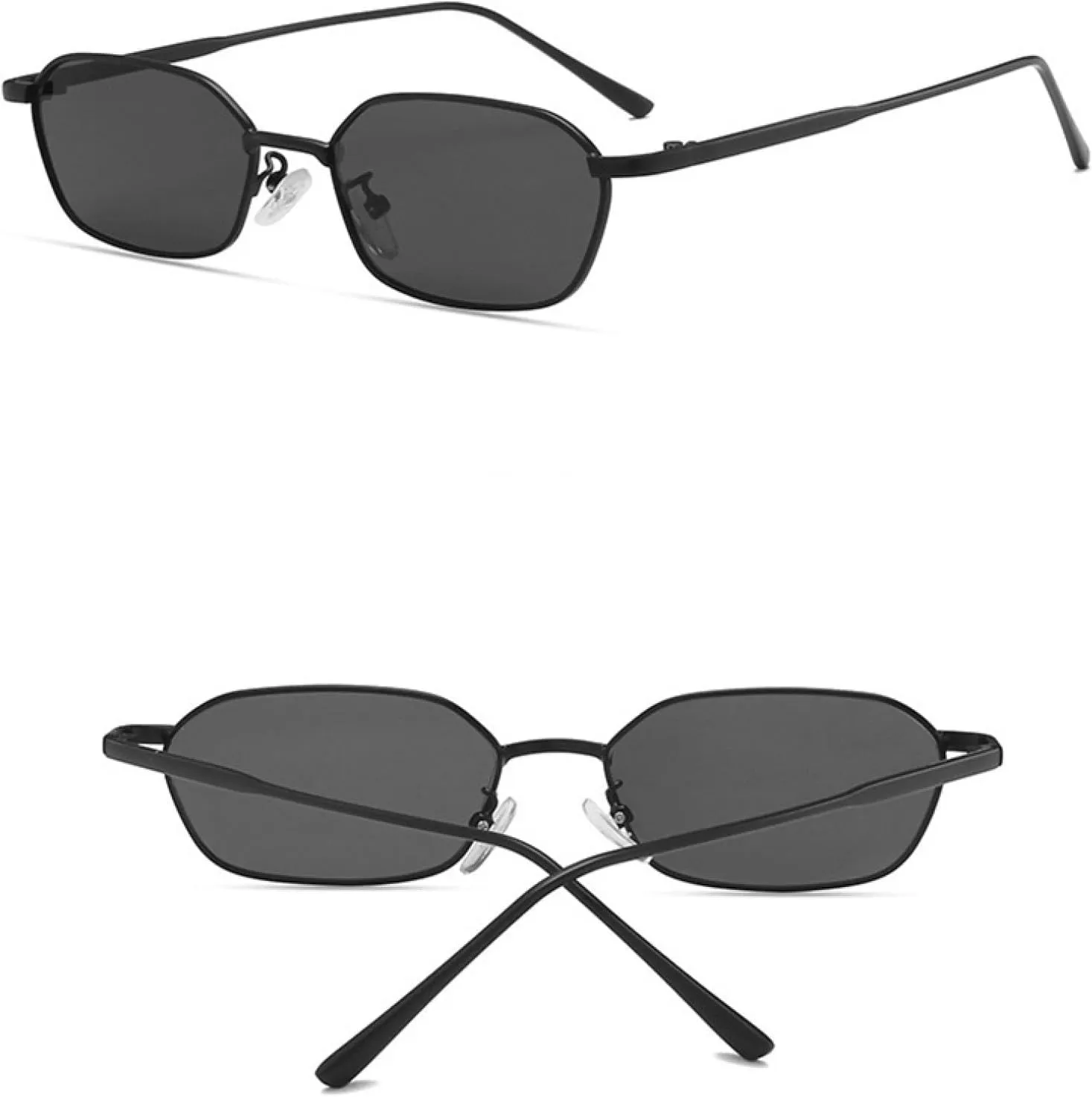 Small Sunglasse for Women Men Steampunk Metal Frame Retro Uv400
