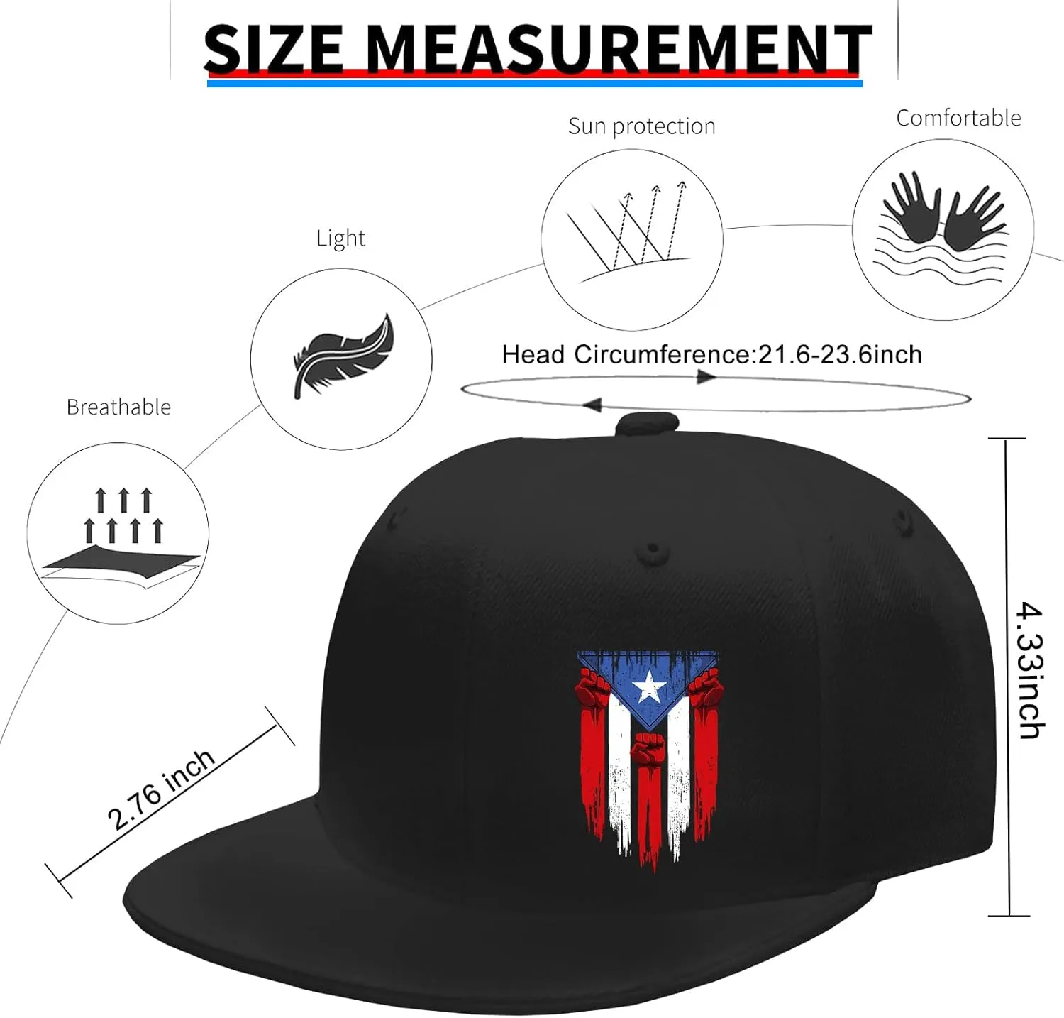 Snapback Hats for Men Flat Bill Hats for Men Black SkullHat Flat Brim Hat Fitted Hats Baseball Caps