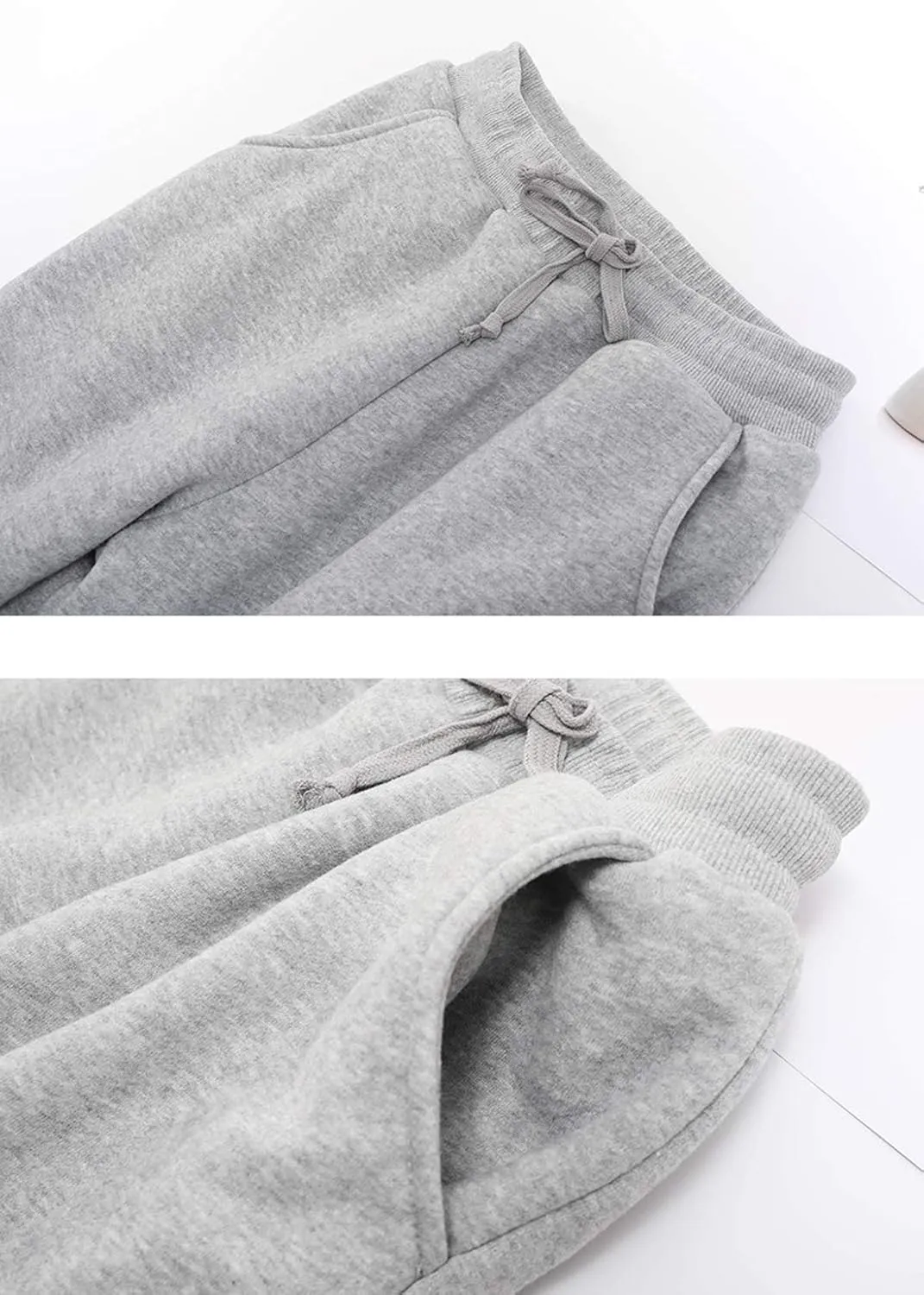 Snoly Women's Winter Warm Athletic Sherpa-Lined Jogger Sweatpants Running Active Thermal Fleece Running Pant Trousers
