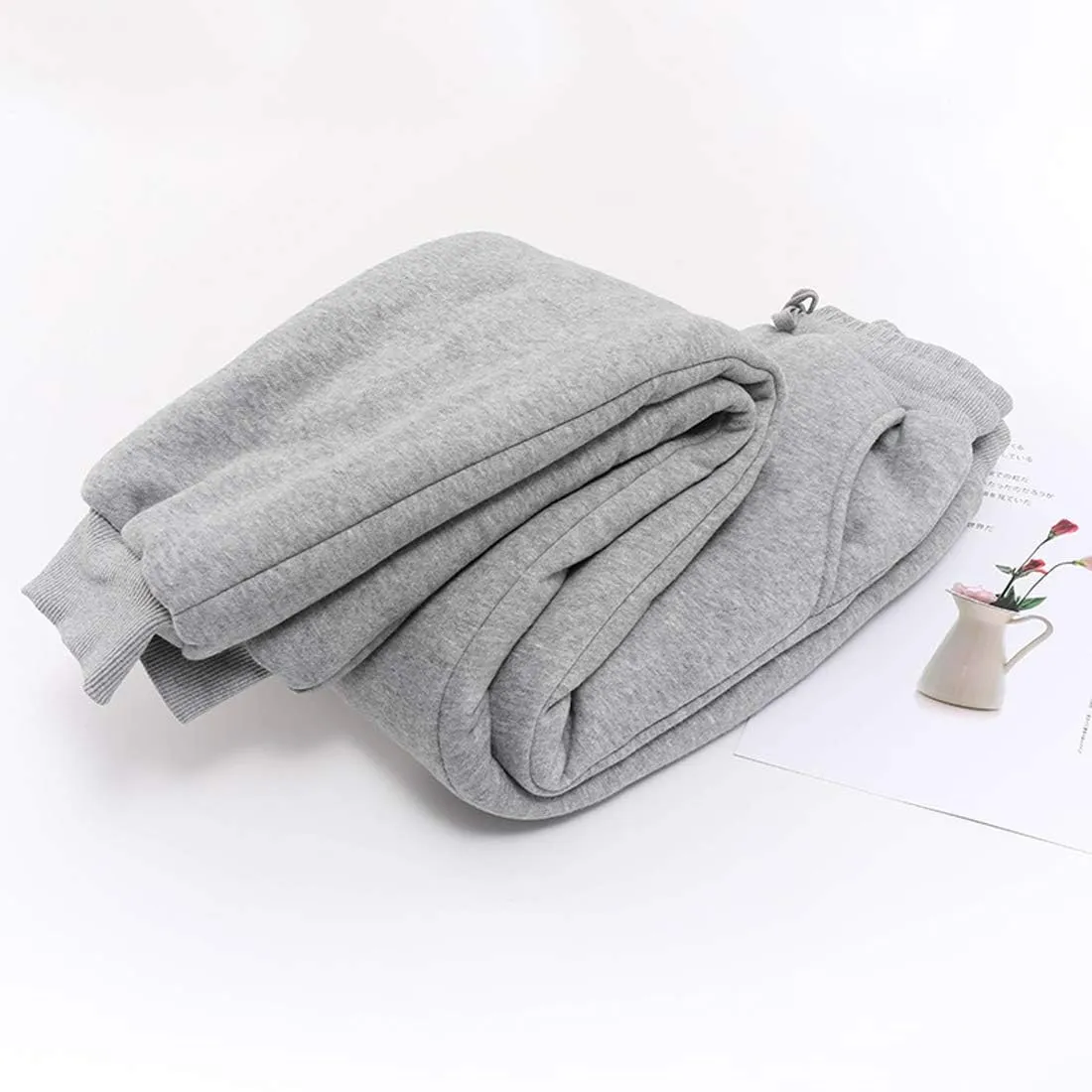 Snoly Women's Winter Warm Athletic Sherpa-Lined Jogger Sweatpants Running Active Thermal Fleece Running Pant Trousers