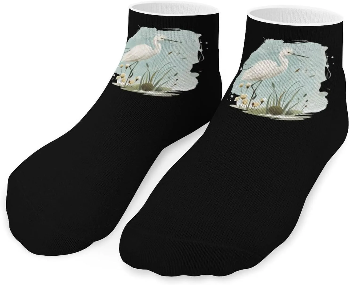 Snowys Egrets Ankle Socks Breathable Low Cut Sports Socks Casual No Show Sock for Women Men