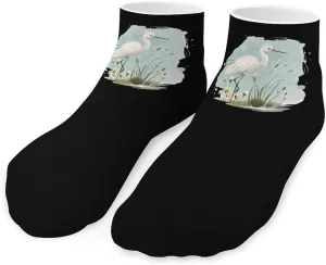 Snowys Egrets Ankle Socks Breathable Low Cut Sports Socks Casual No Show Sock for Women Men