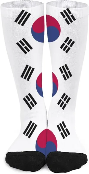 Sock Korean Flag Printed Long Casual Socks Fun Patterned Keep Warm Dress Socks
