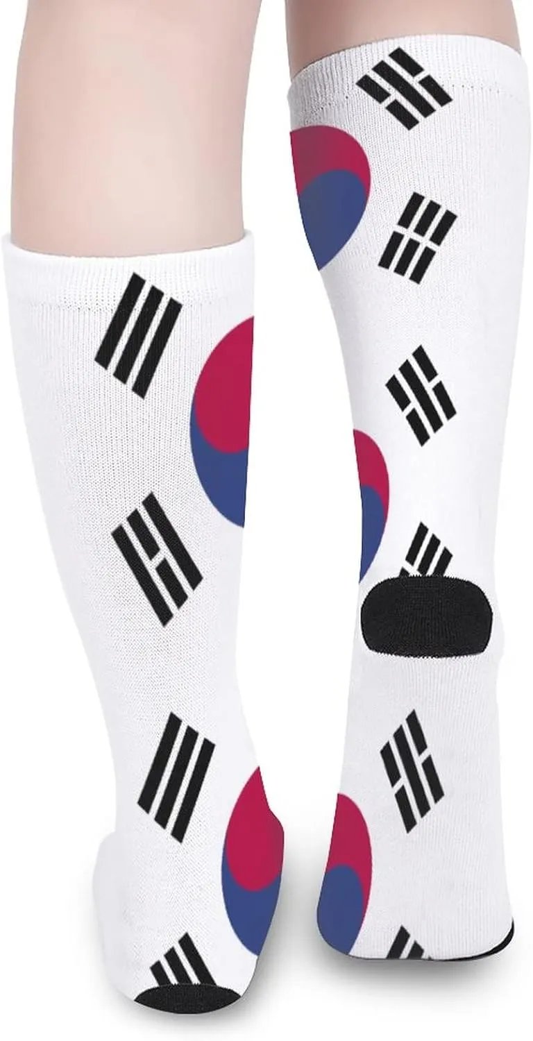 Sock Korean Flag Printed Long Casual Socks Fun Patterned Keep Warm Dress Socks