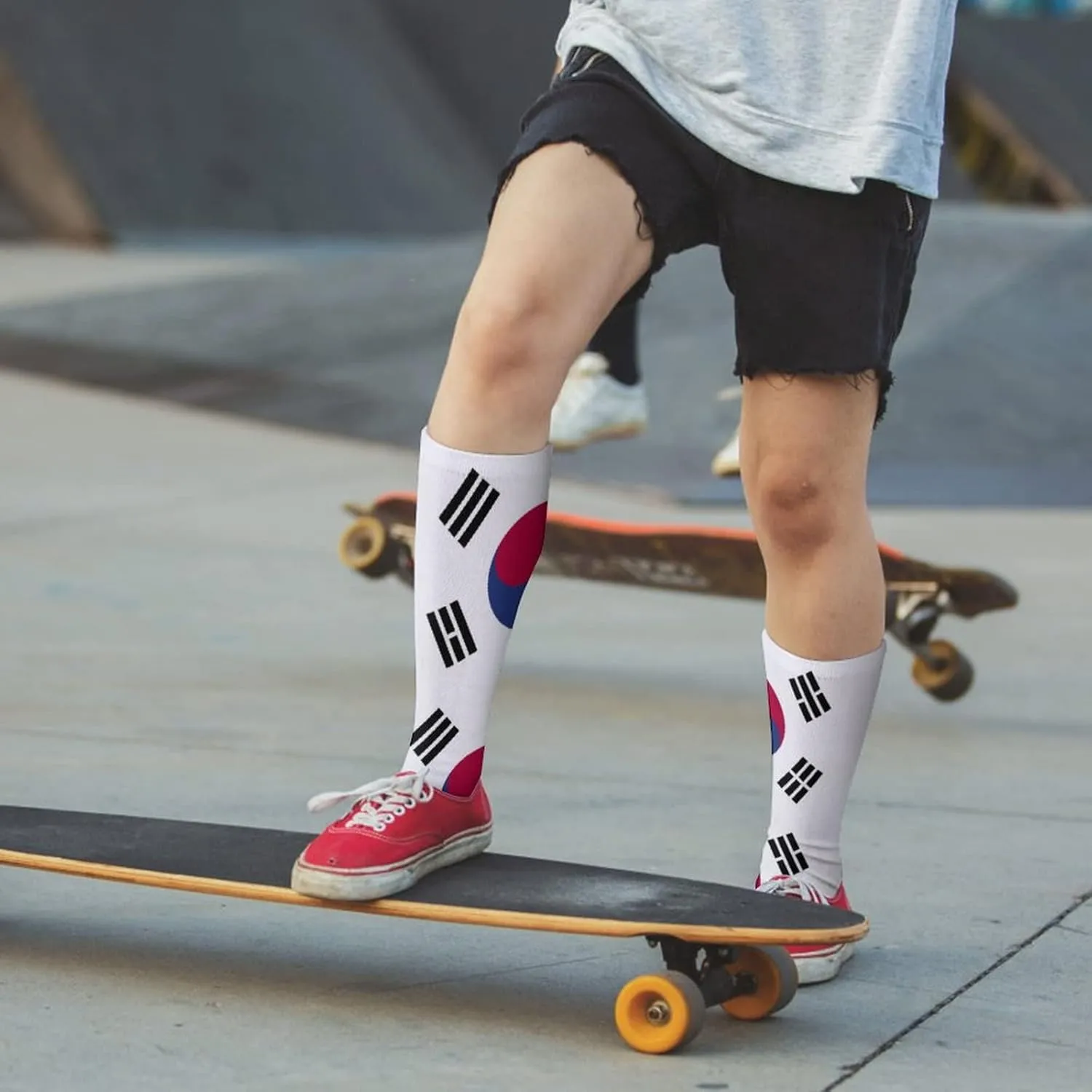 Sock Korean Flag Printed Long Casual Socks Fun Patterned Keep Warm Dress Socks