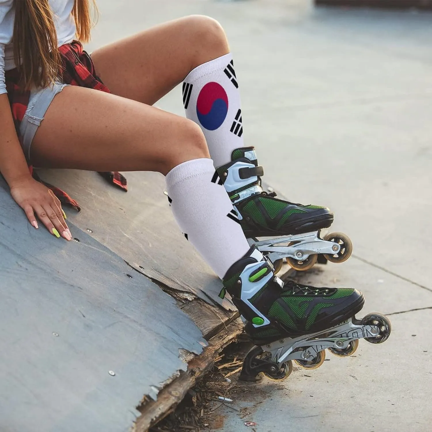 Sock Korean Flag Printed Long Casual Socks Fun Patterned Keep Warm Dress Socks