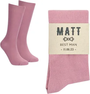 Socks with Custom Sock Kraft Paper Label - Personalized Groomsmen Gift for Wedding Day