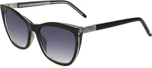 Sofia Vergara x Foster Grant Women's Sofia Sunglasses Cat Eye, Crystal Clear and Black, 55 mm