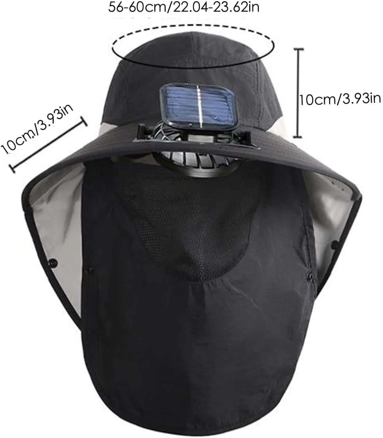 Solar Powered Sun Hat with Fans, Wide Brim Bucket Hat, UV Protection Outdoor Hat for Fishing Camping Hiking