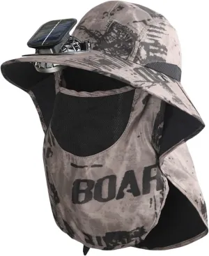 Solar Powered Sun Hat with Fans, Wide Brim Bucket Hat, UV Protection Outdoor Hat for Fishing Camping Hiking