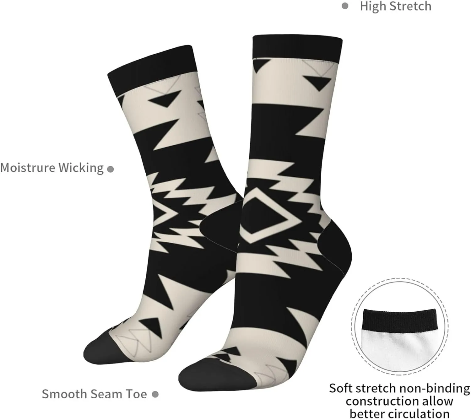 Southwest Pattern 1 Fun And Innovative Men'S And Women'S Crew - Elastic Comfortable Formal Socks, Gift Casual Socks