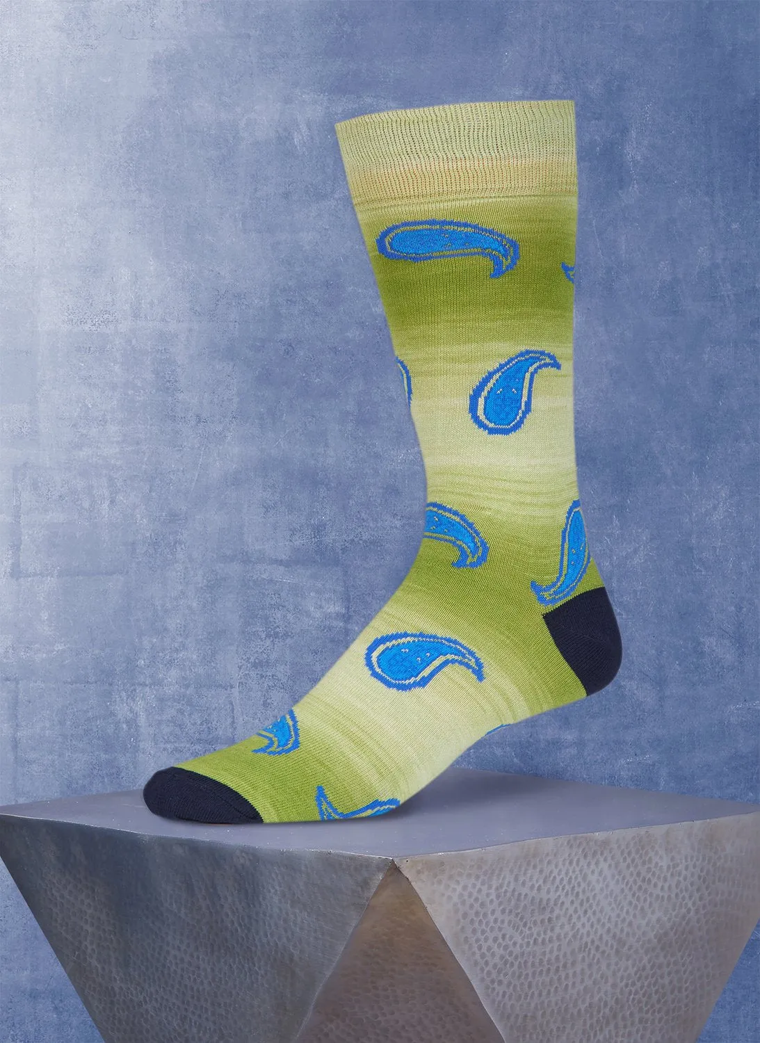 Spacedye Large Paisley Sock in Green