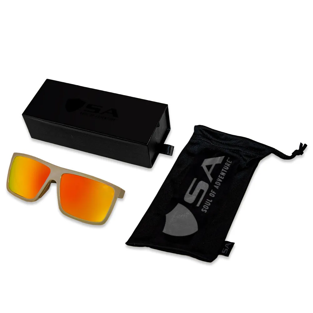 Sport Sunglasses | Desert Sand | Red/Orange Mirror