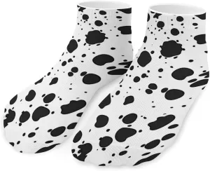 Spotted White with Black Polka Dots Dalmatian Ankle Socks Breathable Low Cut Sports Socks Casual No Show Sock for Women Men