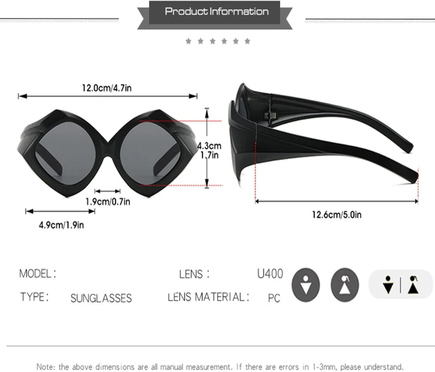 Steampunk Sunglasses for Women Men Retro Unique Punk Trending Uv400