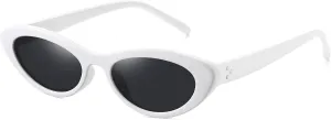 STORYCOAST Trendy Small Cat Eye Sunglasses for Women Retro 90s Oval Narrow Sun Glasses Vintage Skinny Shades UV400 Protection