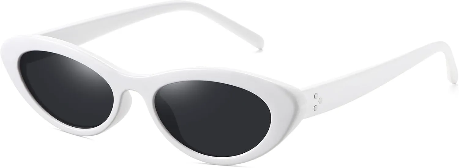 STORYCOAST Trendy Small Cat Eye Sunglasses for Women Retro 90s Oval Narrow Sun Glasses Vintage Skinny Shades UV400 Protection