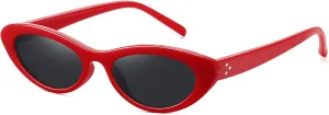STORYCOAST Trendy Small Cat Eye Sunglasses for Women Retro 90s Oval Narrow Sun Glasses Vintage Skinny Shades UV400 Protection