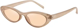 STORYCOAST Trendy Small Cat Eye Sunglasses for Women Retro 90s Oval Narrow Sun Glasses Vintage Skinny Shades UV400 Protection