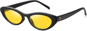 STORYCOAST Trendy Small Cat Eye Sunglasses for Women Retro 90s Oval Narrow Sun Glasses Vintage Skinny Shades UV400 Protection