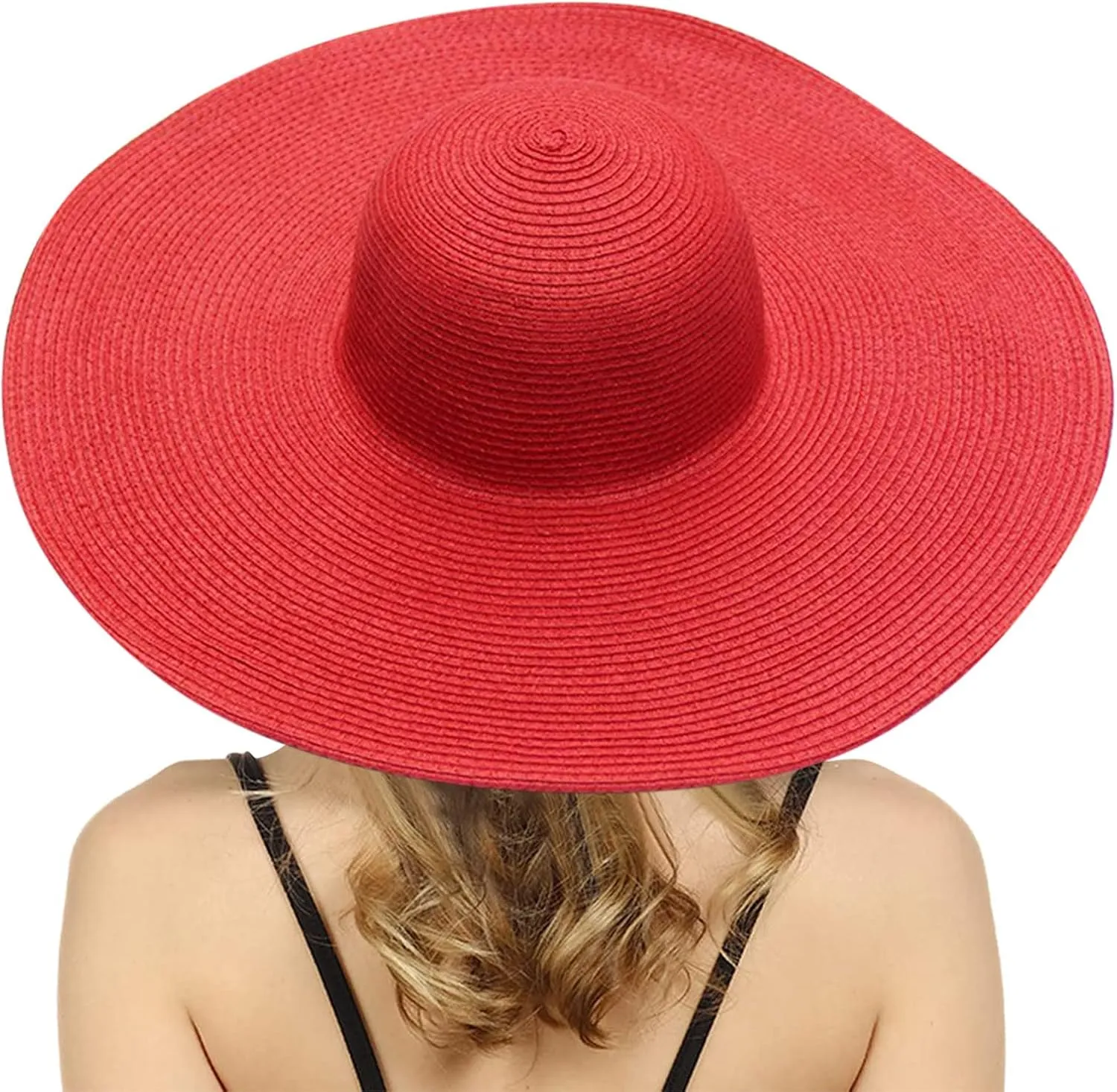 Straw Sun Hat Womens Summer Sun UV Protection Hat Wide Brim Foldable Straw Hat Outdoor Traveling Beach Hats