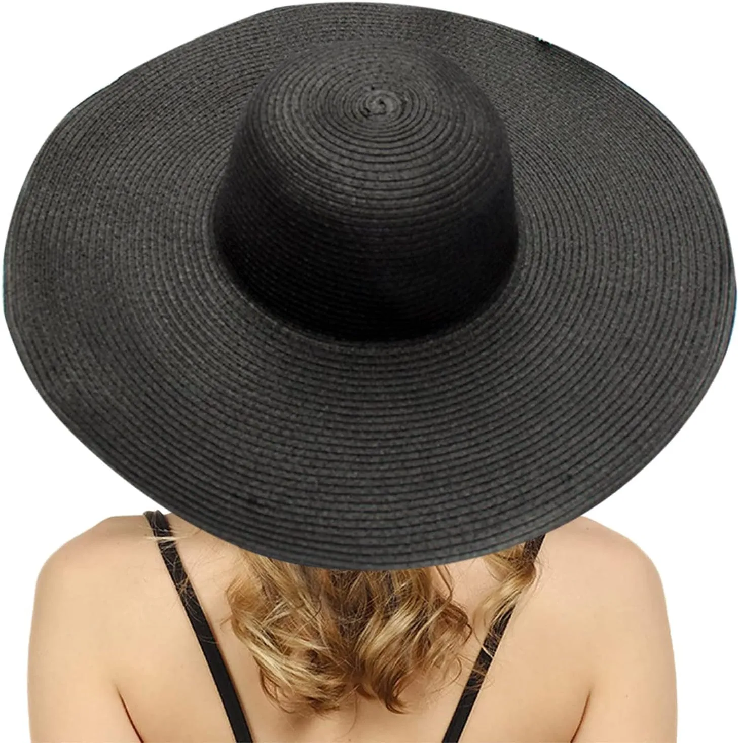 Straw Sun Hat Womens Summer Sun UV Protection Hat Wide Brim Foldable Straw Hat Outdoor Traveling Beach Hats