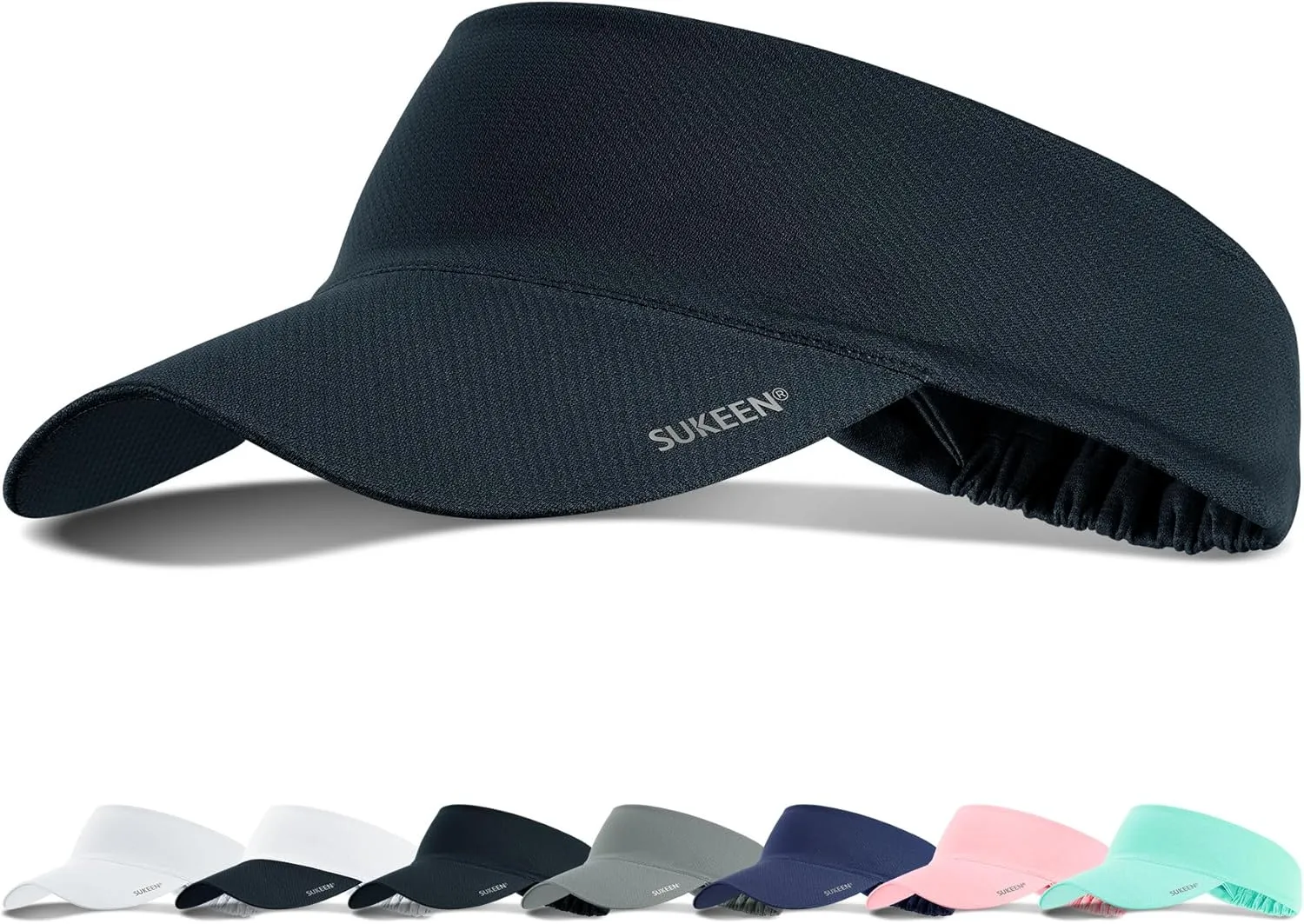 Sukeen Cooling Stretchy Visor Free Size Cool Hat with UV Protection Brim Peak Vizor for Golf, Tennis, Cycling, Running