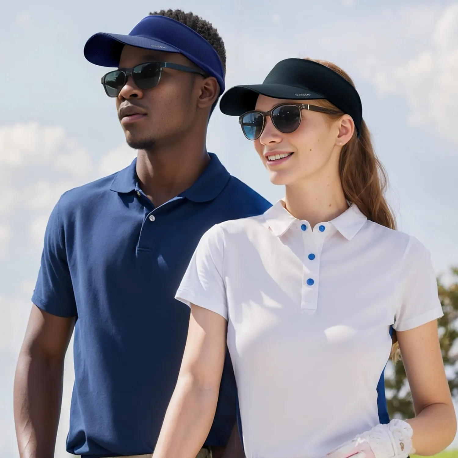 Sukeen Cooling Stretchy Visor Free Size Cool Hat with UV Protection Brim Peak Vizor for Golf, Tennis, Cycling, Running