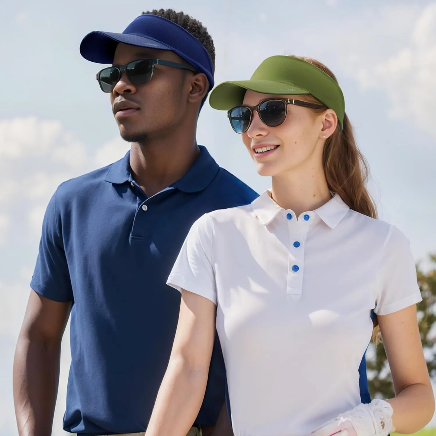 Sukeen Cooling Stretchy Visor Free Size Cool Hat with UV Protection Brim Peak Vizor for Golf, Tennis, Cycling, Running