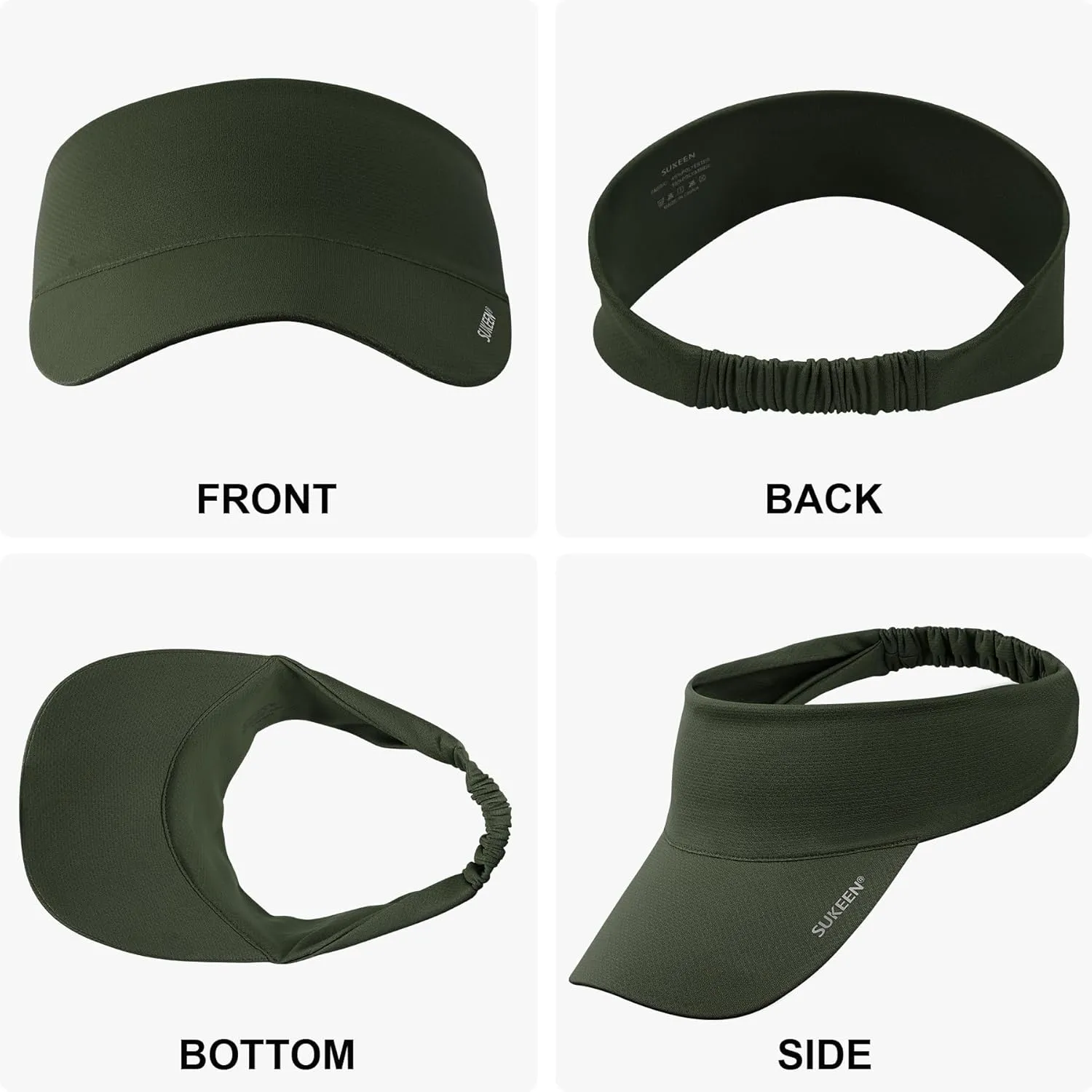 Sukeen Cooling Stretchy Visor Free Size Cool Hat with UV Protection Brim Peak Vizor for Golf, Tennis, Cycling, Running