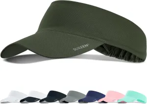 Sukeen Cooling Stretchy Visor Free Size Cool Hat with UV Protection Brim Peak Vizor for Golf, Tennis, Cycling, Running