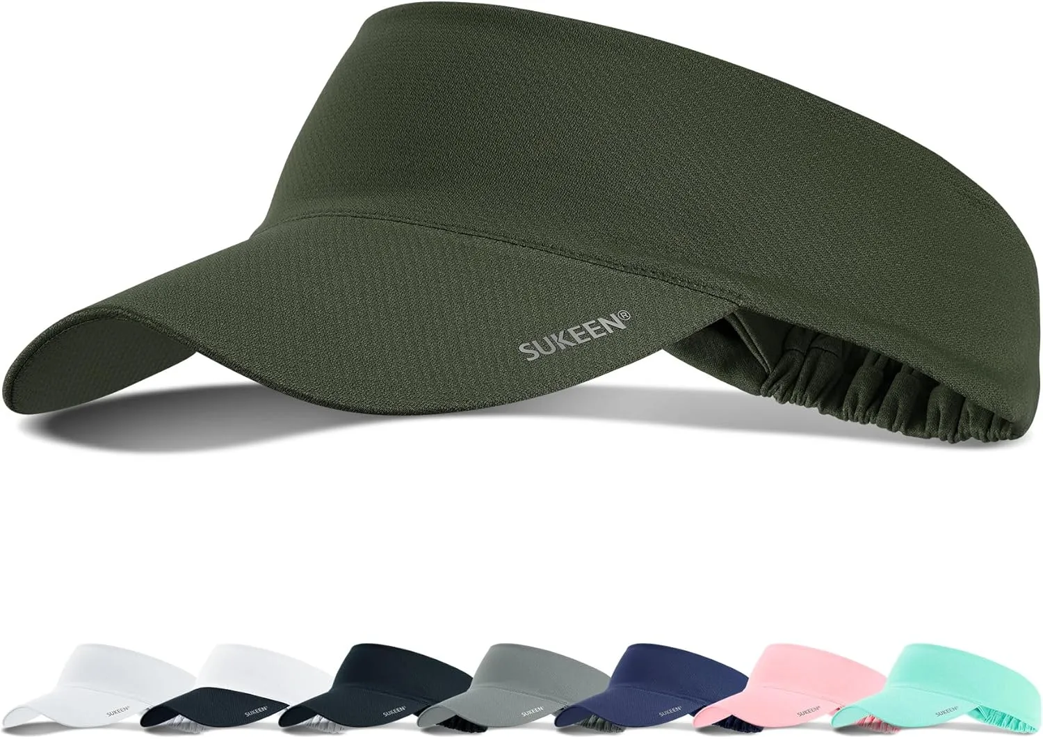 Sukeen Cooling Stretchy Visor Free Size Cool Hat with UV Protection Brim Peak Vizor for Golf, Tennis, Cycling, Running