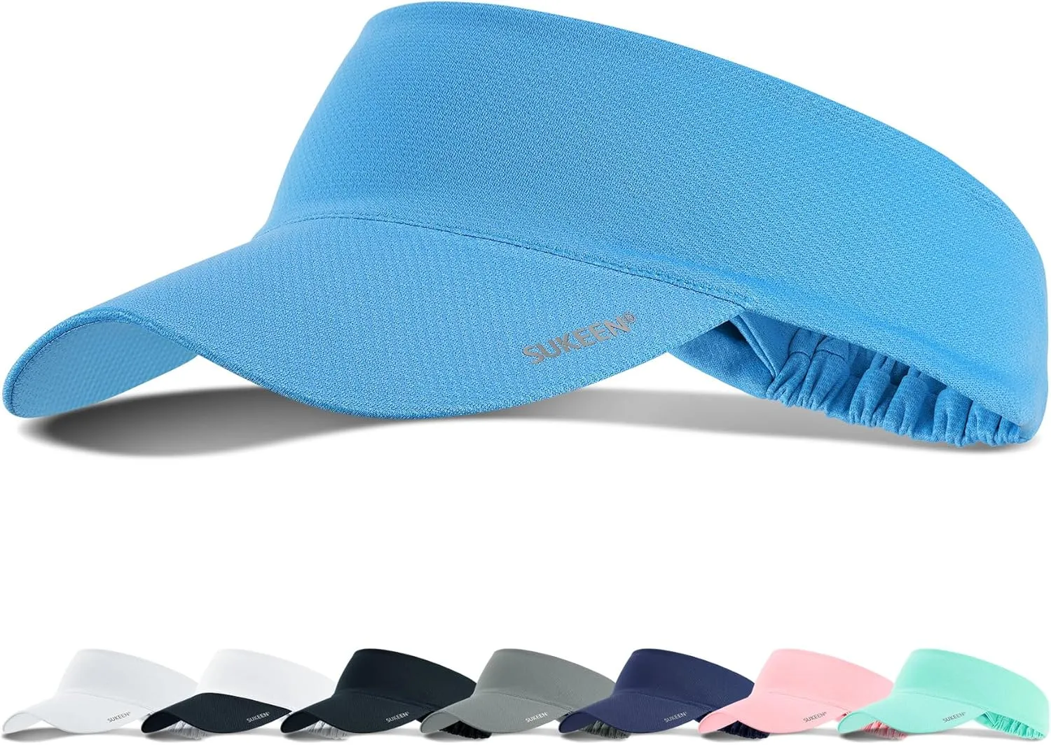 Sukeen Cooling Stretchy Visor Free Size Cool Hat with UV Protection Brim Peak Vizor for Golf, Tennis, Cycling, Running