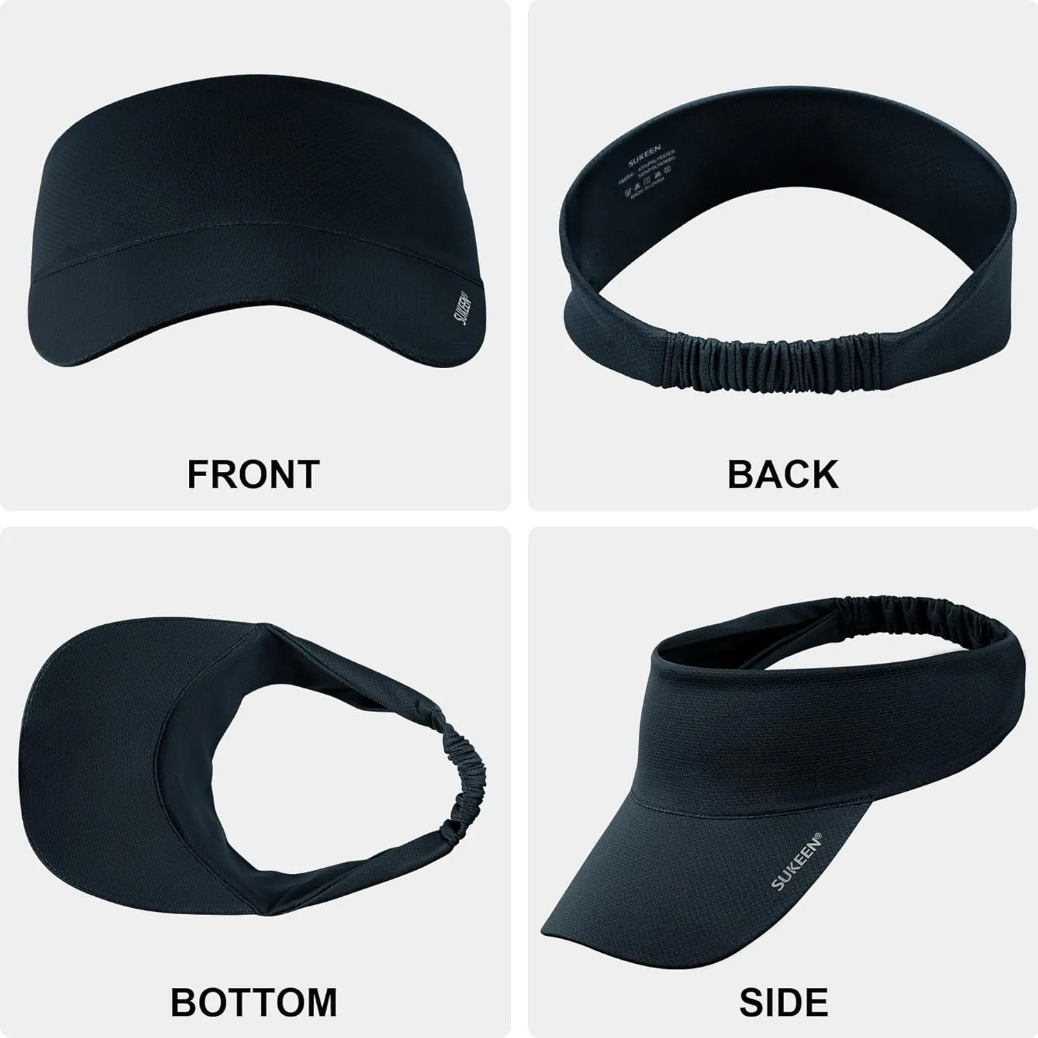 Sukeen Cooling Stretchy Visor Free Size Cool Hat with UV Protection Brim Peak Vizor for Golf, Tennis, Cycling, Running