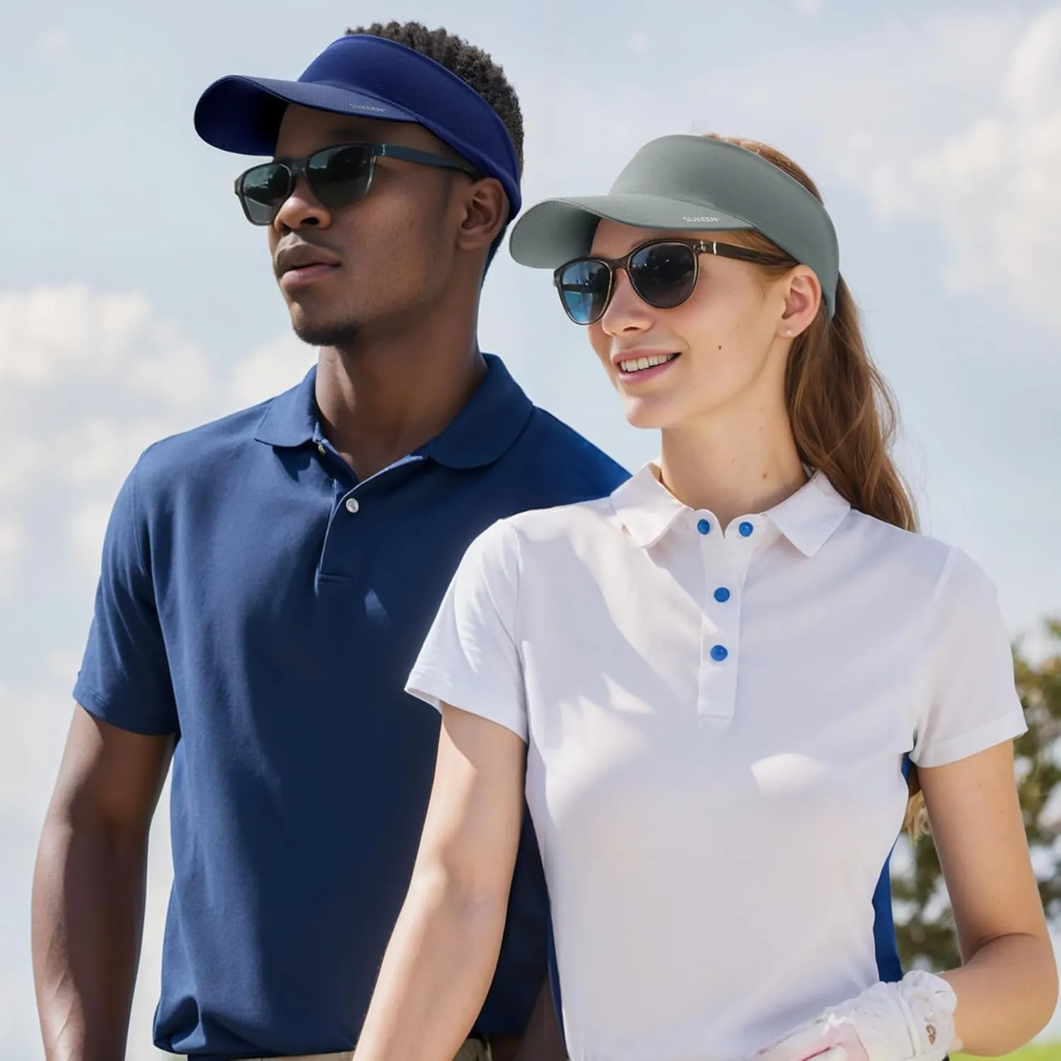 Sukeen Cooling Stretchy Visor Free Size Cool Hat with UV Protection Brim Peak Vizor for Golf, Tennis, Cycling, Running