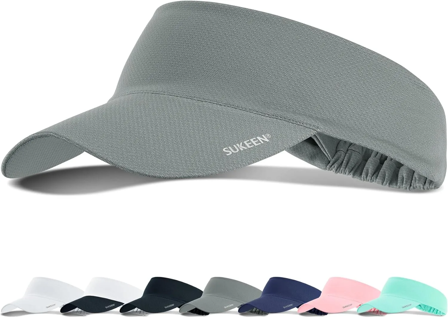 Sukeen Cooling Stretchy Visor Free Size Cool Hat with UV Protection Brim Peak Vizor for Golf, Tennis, Cycling, Running
