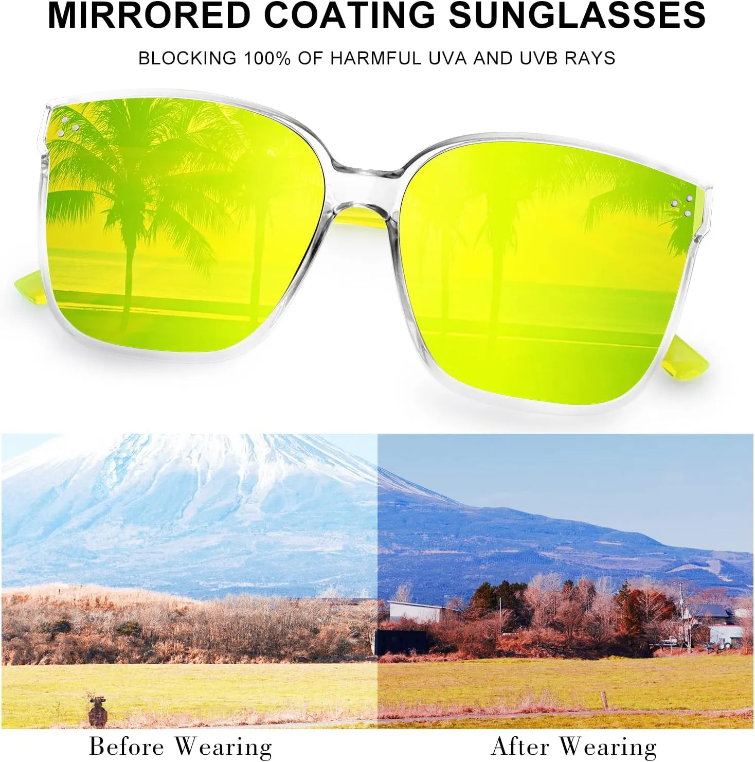 Sumato Sunglasses Womens, Oversized Pink Sunglasses for Women with Trendy Mirrored Lens UV400 Blocking