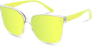 Sumato Sunglasses Womens, Oversized Pink Sunglasses for Women with Trendy Mirrored Lens UV400 Blocking