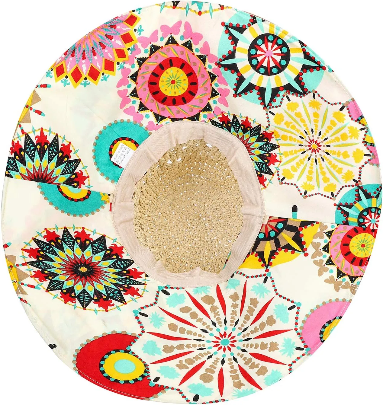 Summer Anti-UV Wide Brim Beach Hats Women Flower Floppy Foldable Roll up Cap