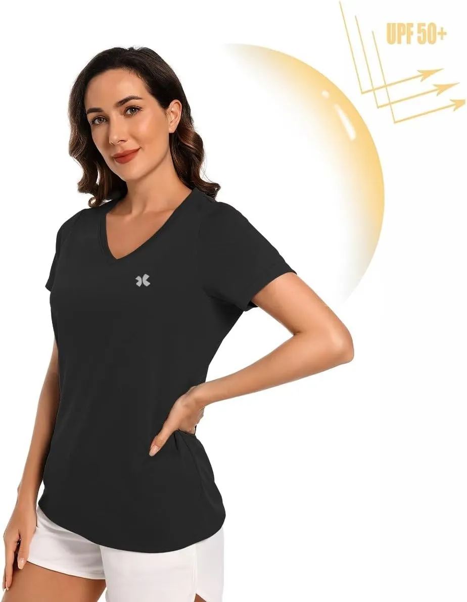 Summer Athletic Running Shirt for Woman Quick Dry UV Protection Breathable Moisture-Wicking Running Tops
